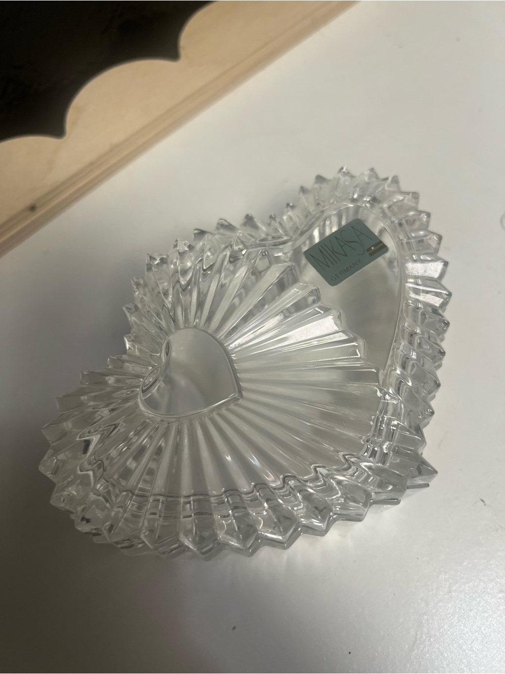 Mikasa Clear Crystal Heart Trinket Dish